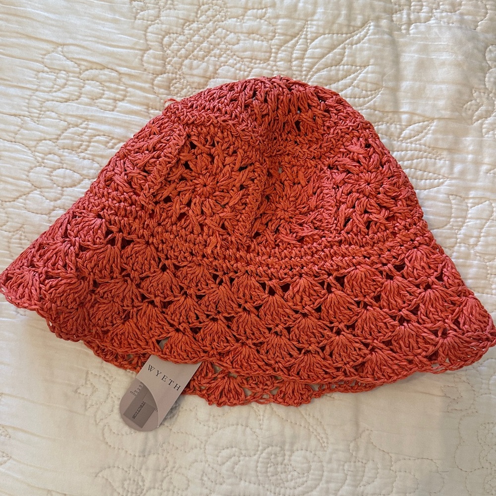 Wyeth Coral Crochet Bucket Hat